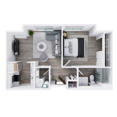 Floor plan for 1 bed, 1 bath, 646 sqft